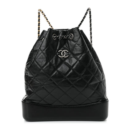 Chanel Aged Calfskin Quilted Gabrielle Backpack Black 1 of 11