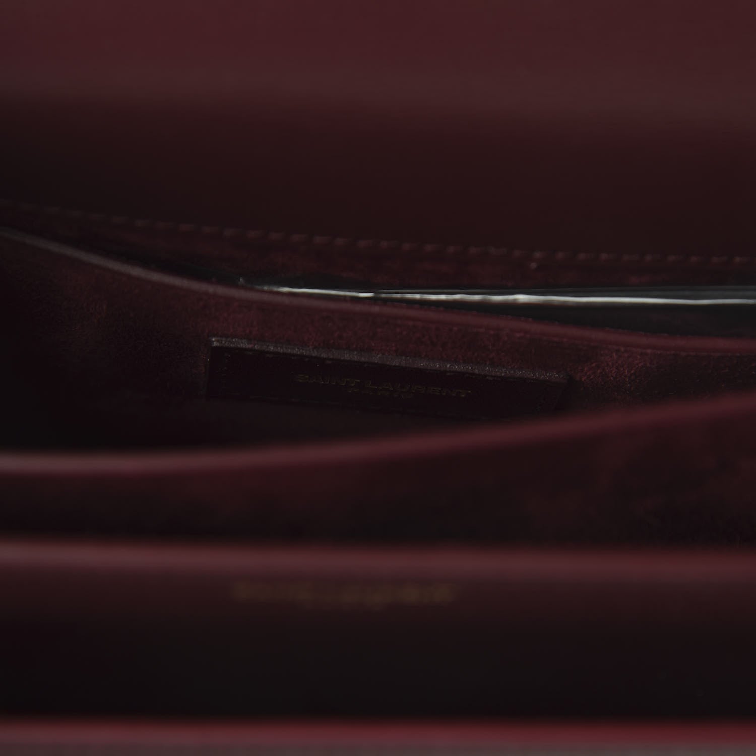 Saint Laurent Calfskin Medium Monogram Sunset Bordeaux 8 of 9