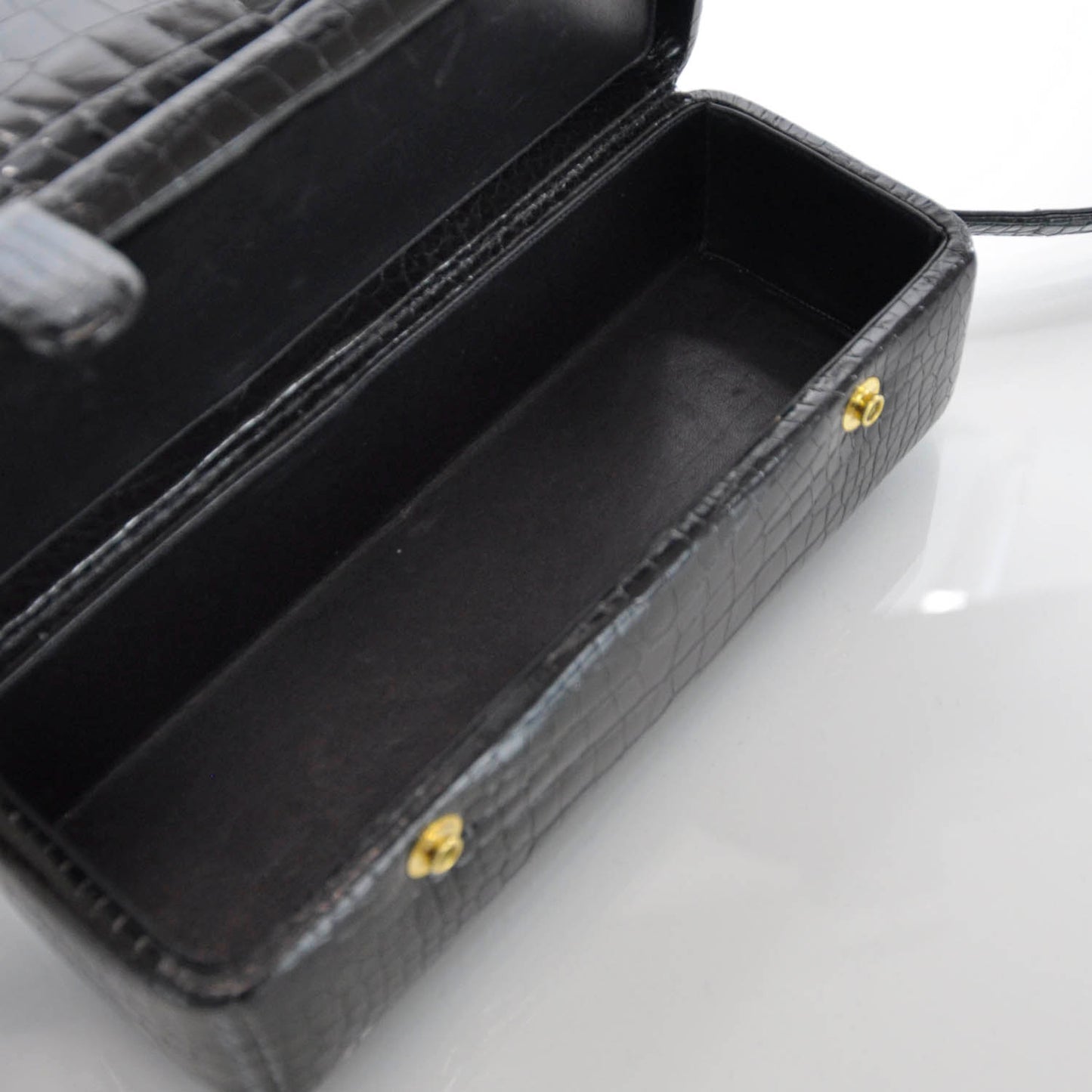 Crocodile Shoulder Bag Black