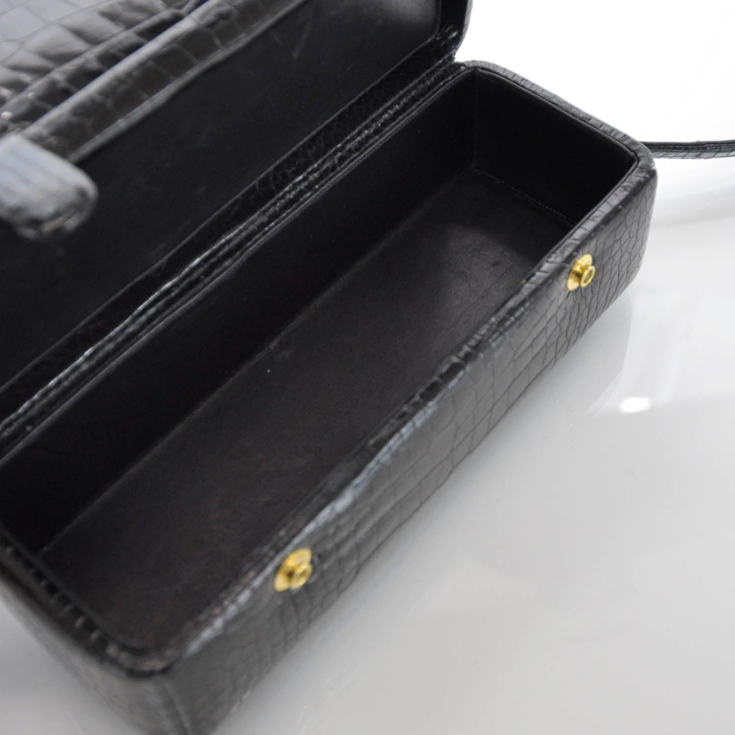 Judith Leiber Crocodile Shoulder Bag Black 7 of 9