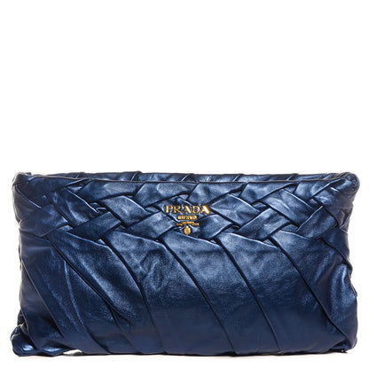 Prada Nappa Mordore Clutch Denim 1 of 9