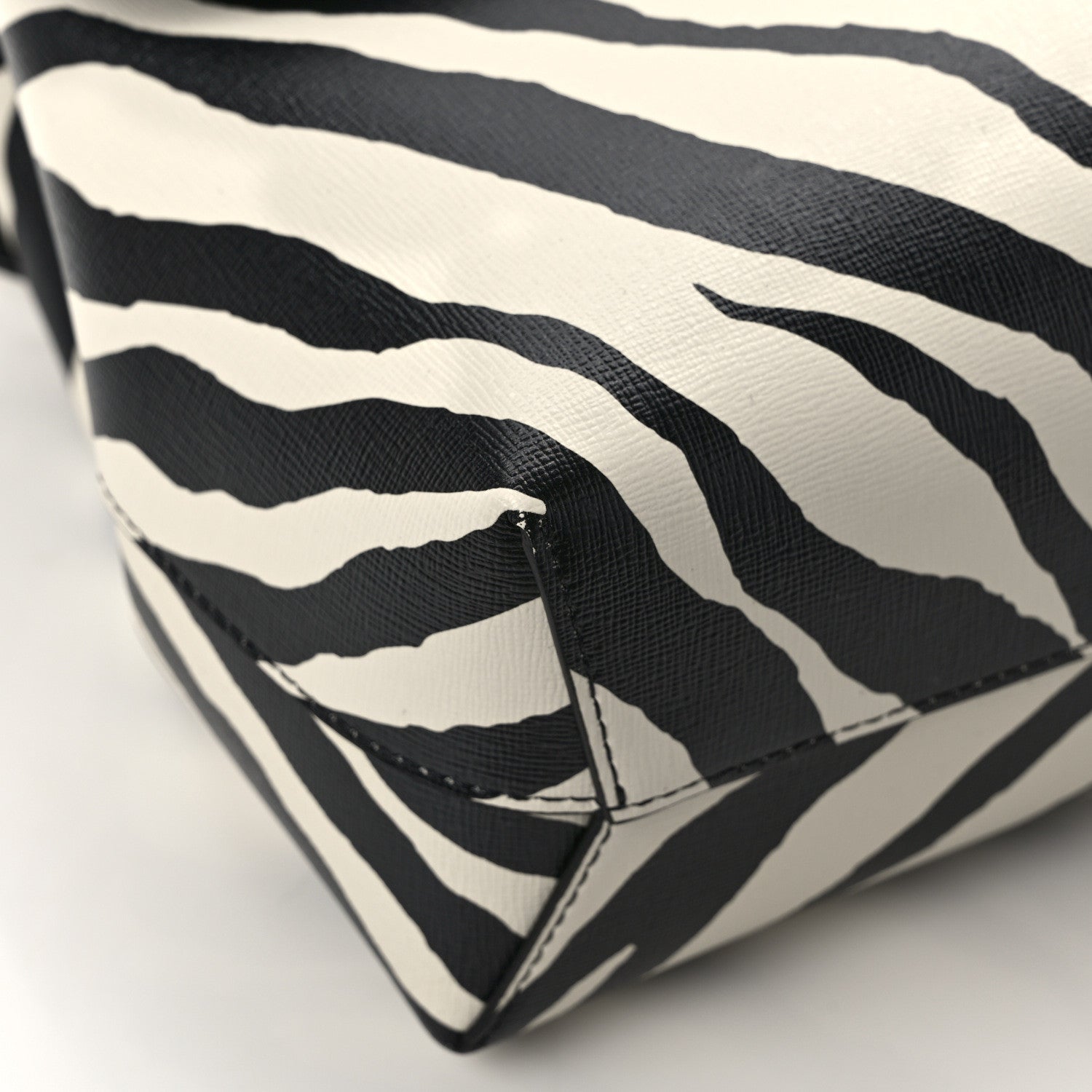 Mansur Gavriel Saffiano Zebra Print Mini Lady Bag Black White 10 of 12