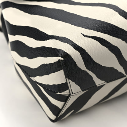 Mansur Gavriel Saffiano Zebra Print Mini Lady Bag Black White 10 of 12