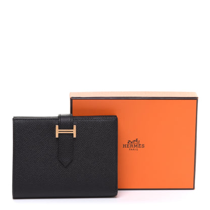 Hermes Epsom Bearn Compact Wallet Black 8 of 8
