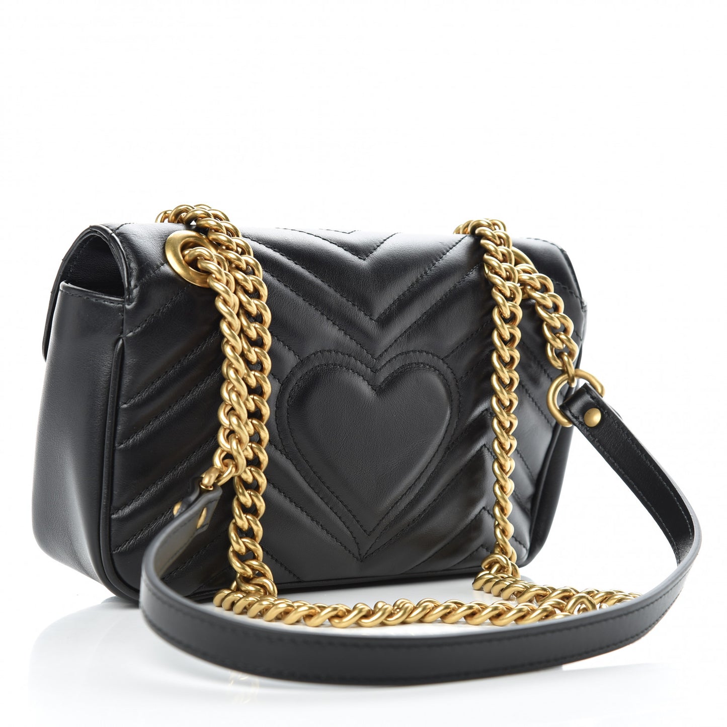 Calfskin Matelasse Mini GG Marmont Shoulder Bag Black
