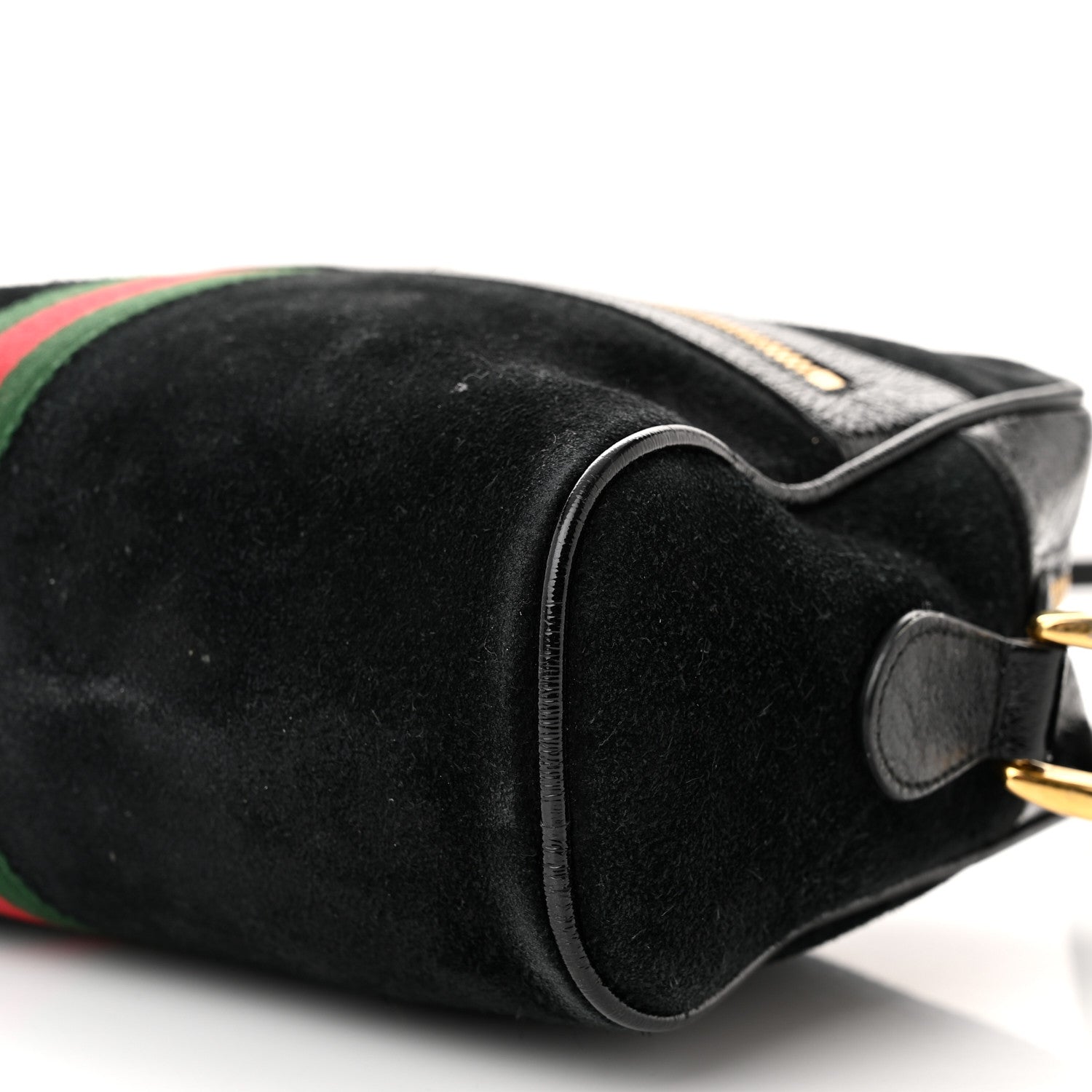 Gucci Suede Patent Web Small Ophidia Shoulder Bag Black 10 of 16
