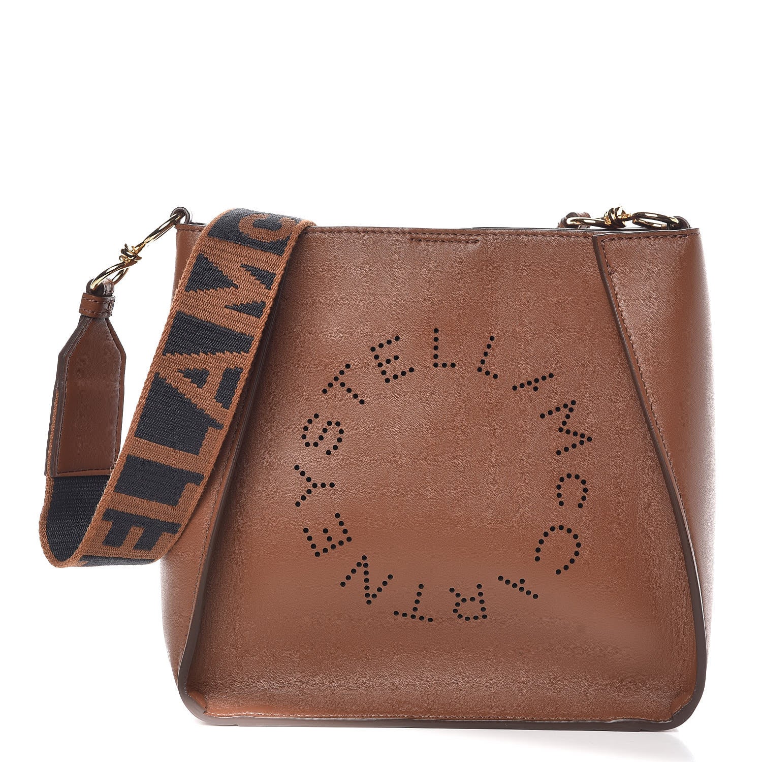 Stella McCartney Eco Alter Nappa Perforated Logo Mini Crossbody Cinnamon 1 of 9