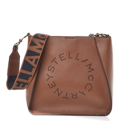 Stella McCartney Eco Alter Nappa Perforated Logo Mini Crossbody Cinnamon 1 of 9