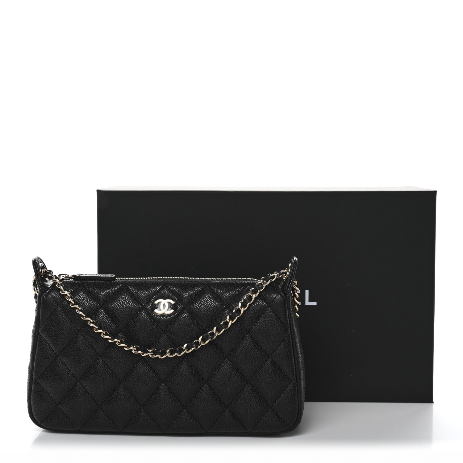 Chanel Caviar Quilted Purse With Chain Black 11 of 11