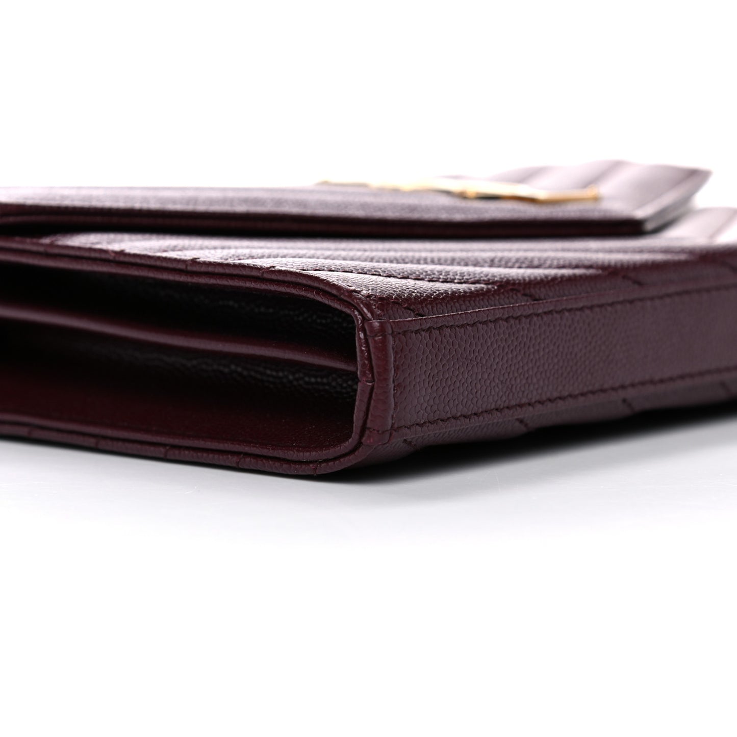 Grain De Poudre Matelasse Chevron Monogram Chain Wallet Rouge Legion