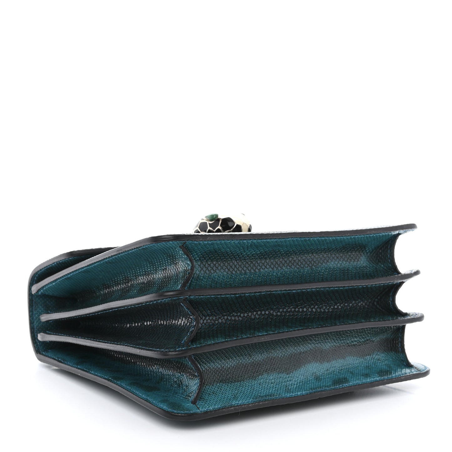 Shiny Karung Serpenti Forever Top Handle Emerald Green