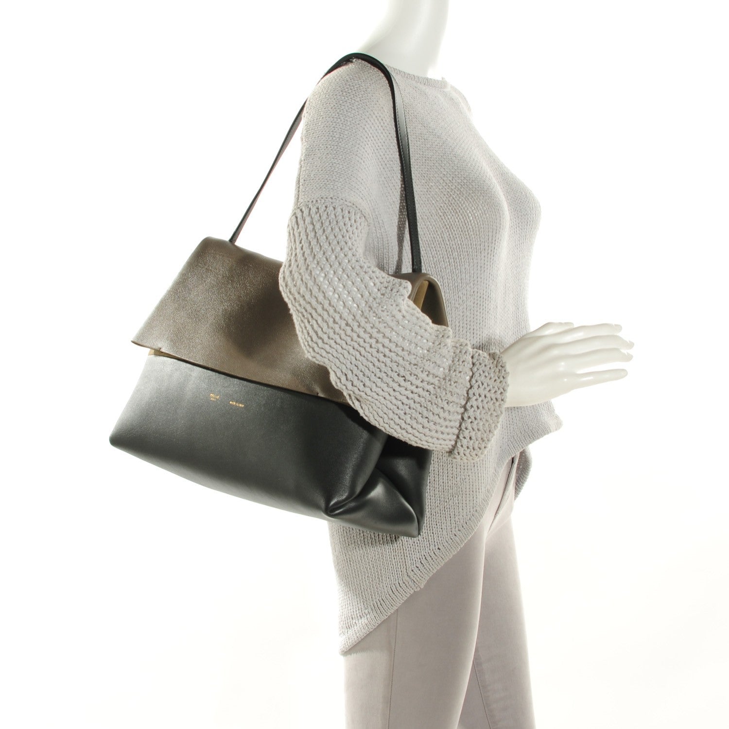 Celine Calfskin All Soft Tote Grey 2 of 10