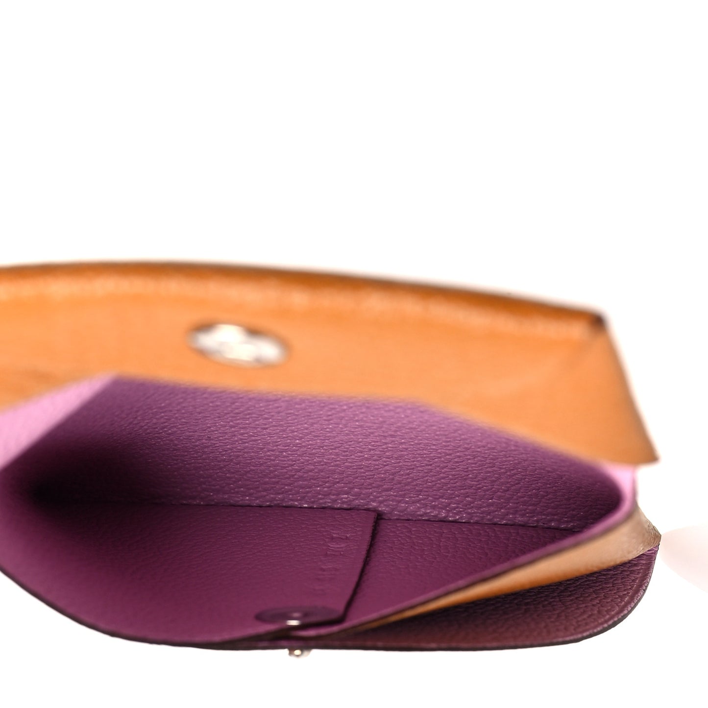 Chevre Mysore Bastia Verso Coin Purse Caramel Mauve Sylvestre