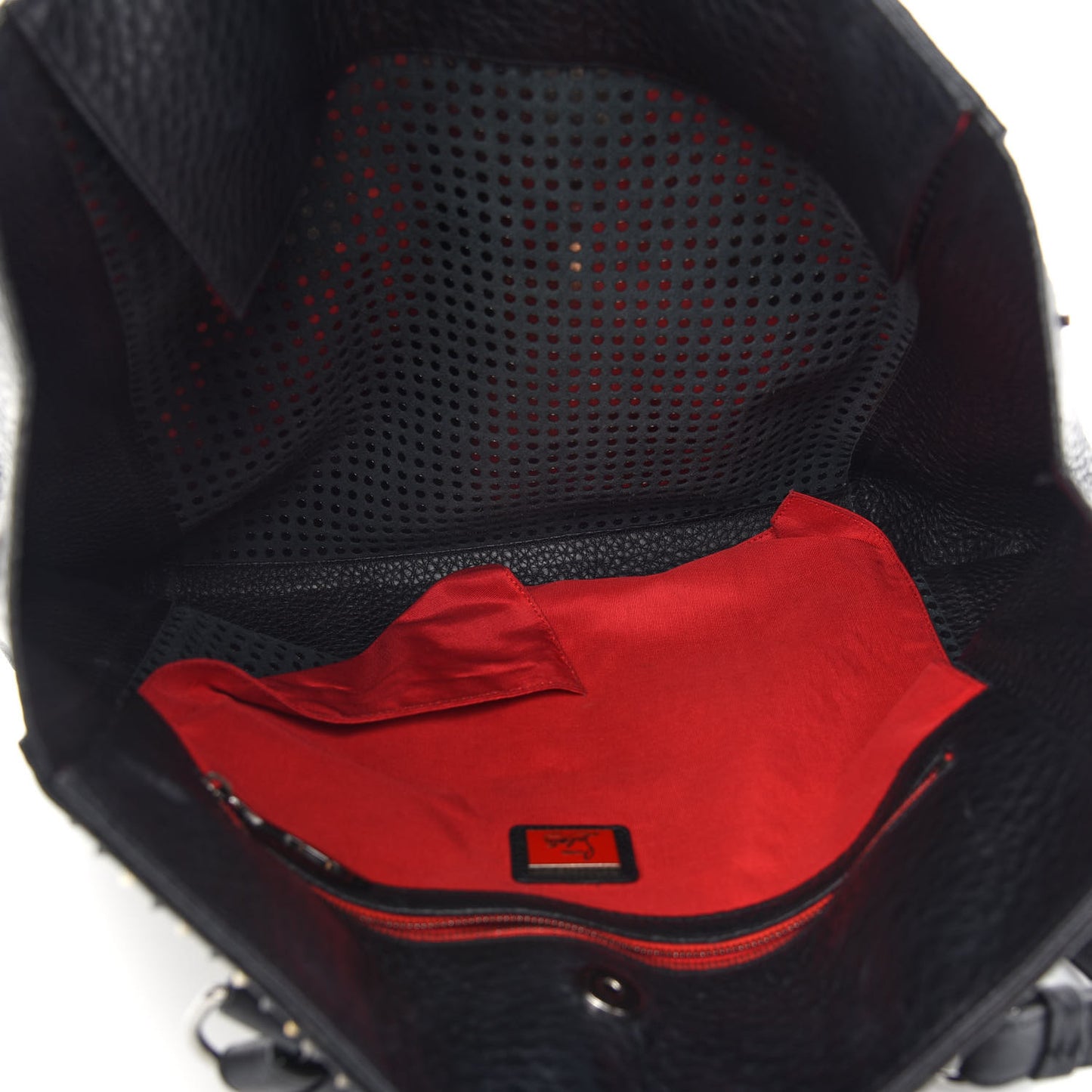 Calfskin Panettone Spiked Shopper Tote Black