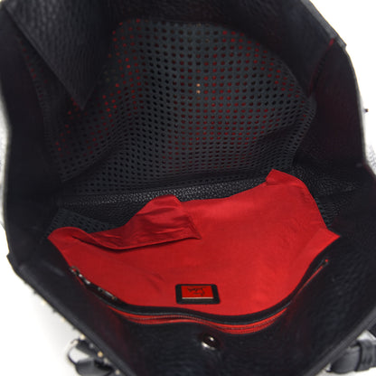Christian Louboutin Calfskin Panettone Spiked Shopper Tote Black 5 of 13