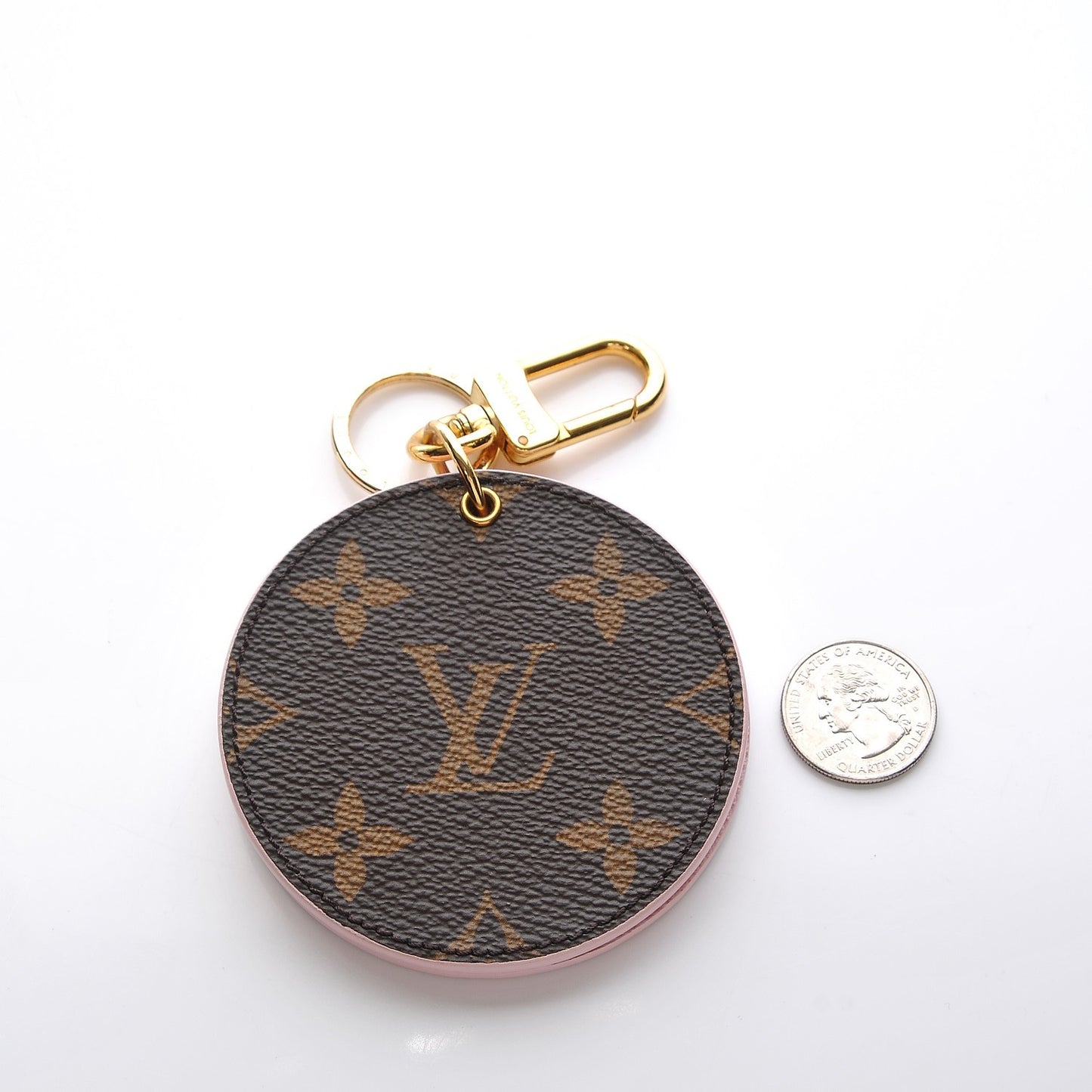Monogram LV Mirror Key Holder Rose Ballerine