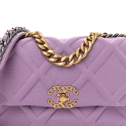 Chanel Jersey Lambskin Quilted Medium Chanel 19 Light Flap Purple 8 of 10