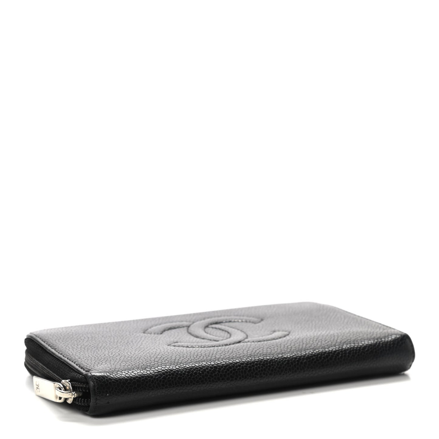 Caviar Large Timeless CC Zip Around Wallet Black