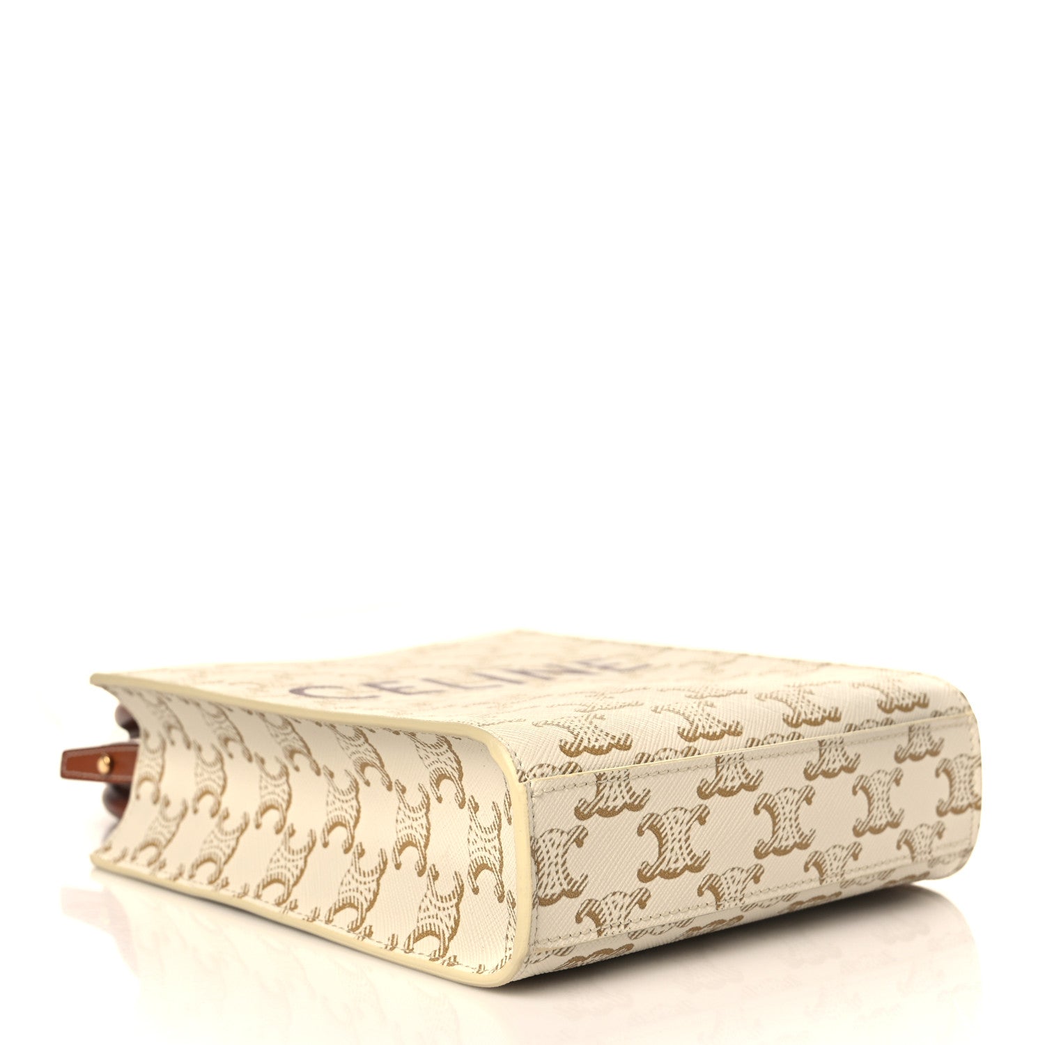 Celine Triomphe Canvas Calfskin Mini Vertical Cabas White 4 of 7