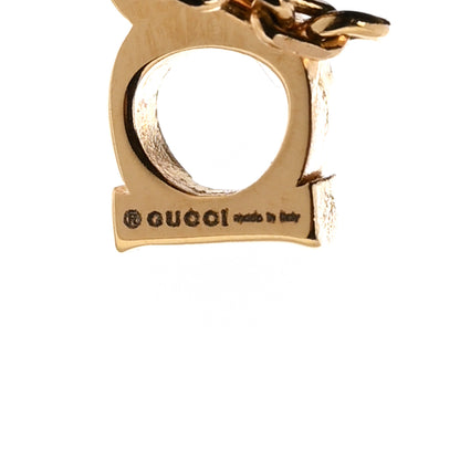 Gucci Metal Crystal Pearl Script Drop Single Earring Gold 4 of 4