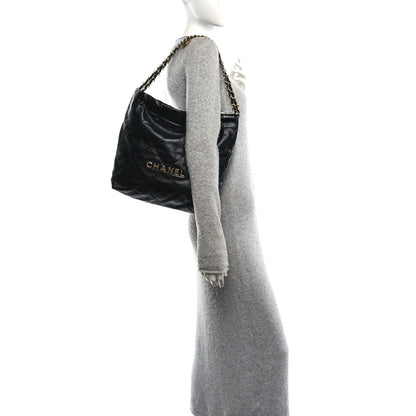 Chanel Shiny Calfskin Quilted Small Chanel 22 Black 2 of 11
