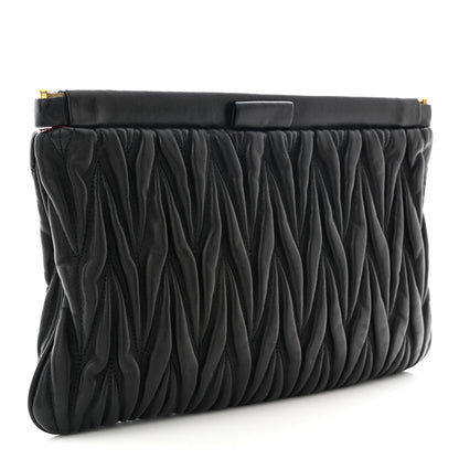 Miu Miu Nappa Matelasse Clutch Black 3 of 13