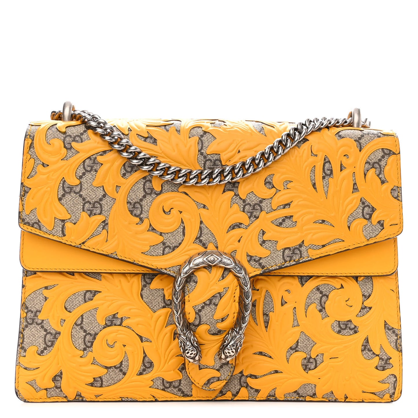 GG Supreme Monogram Arabesque Medium Dionysus Shoulder Bag Beige Yellow