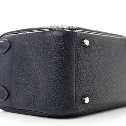 Hermes Taurillon Clemence Mini Lindy 20 Bleu Nuit 9 of 10