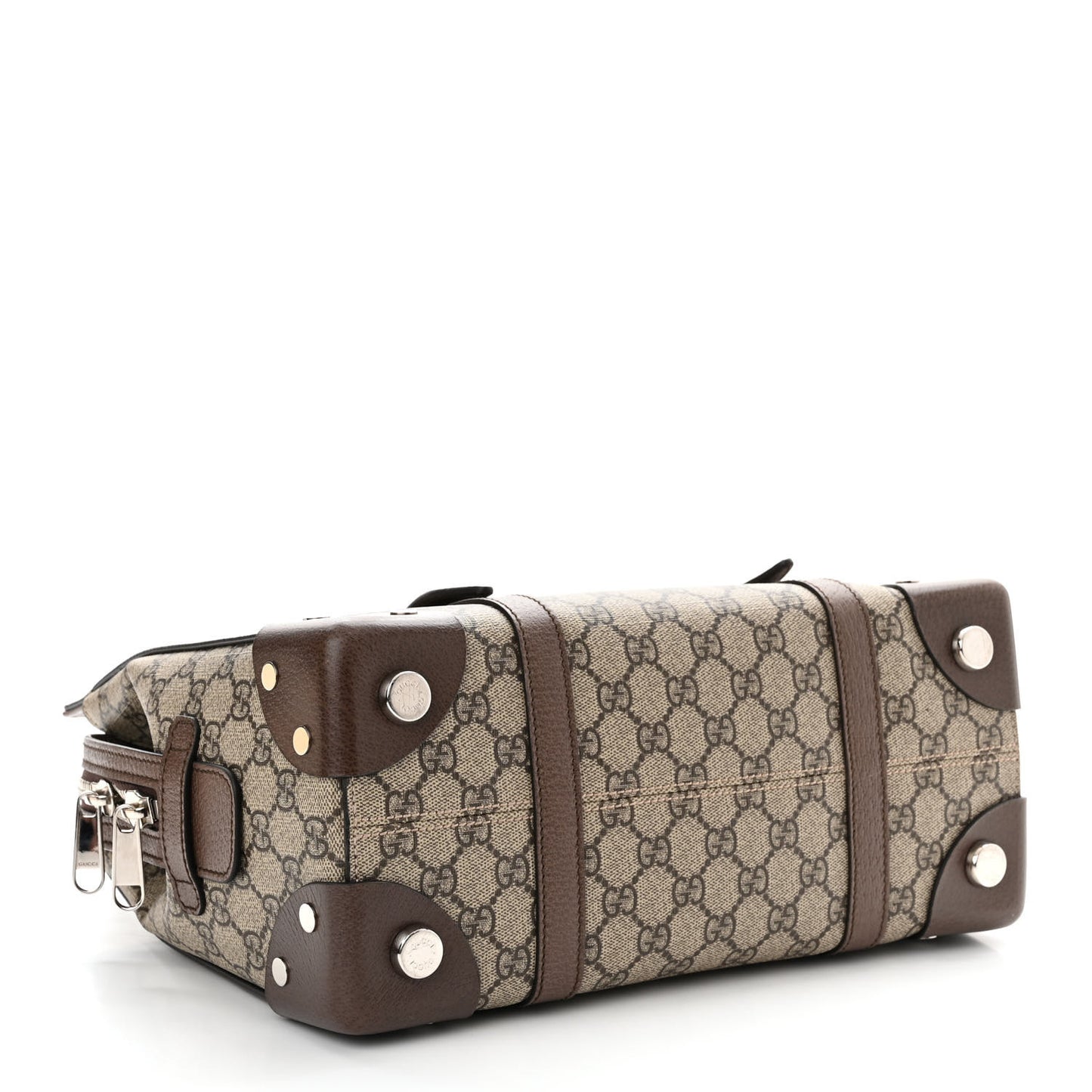 GG Supreme Monogram Textured Dollar Calfskin Small Detail Tote Beige Ebony New Acero