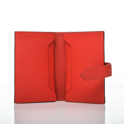 Hermes Epsom Bearn Card Holder Wallet Rouge Tomate 6 of 6