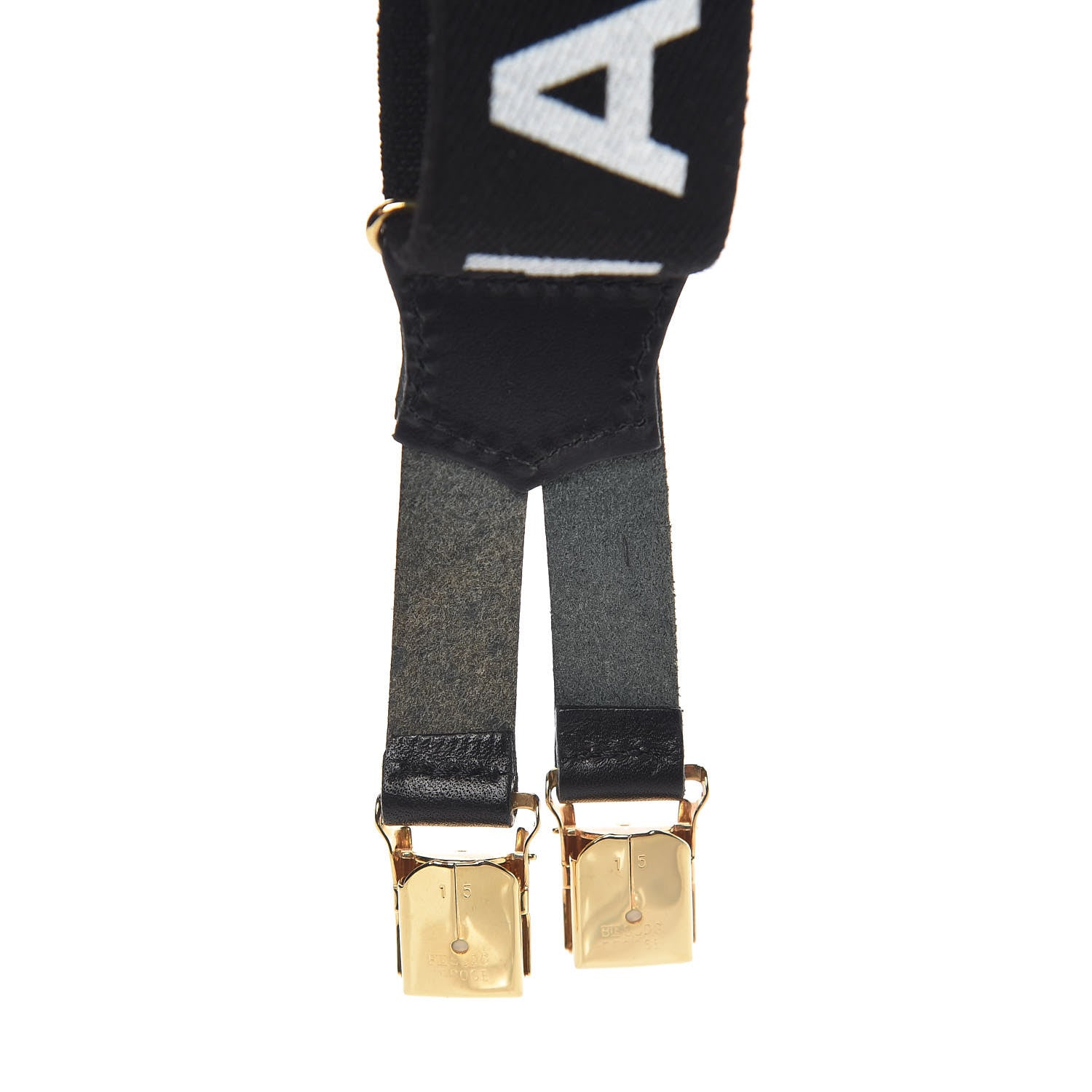 Chanel Logo Suspenders Black White 7 of 8