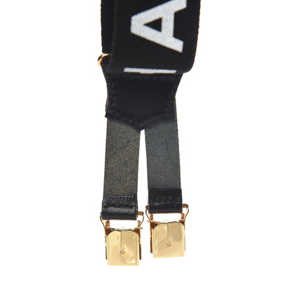 Chanel Logo Suspenders Black White 7 of 8