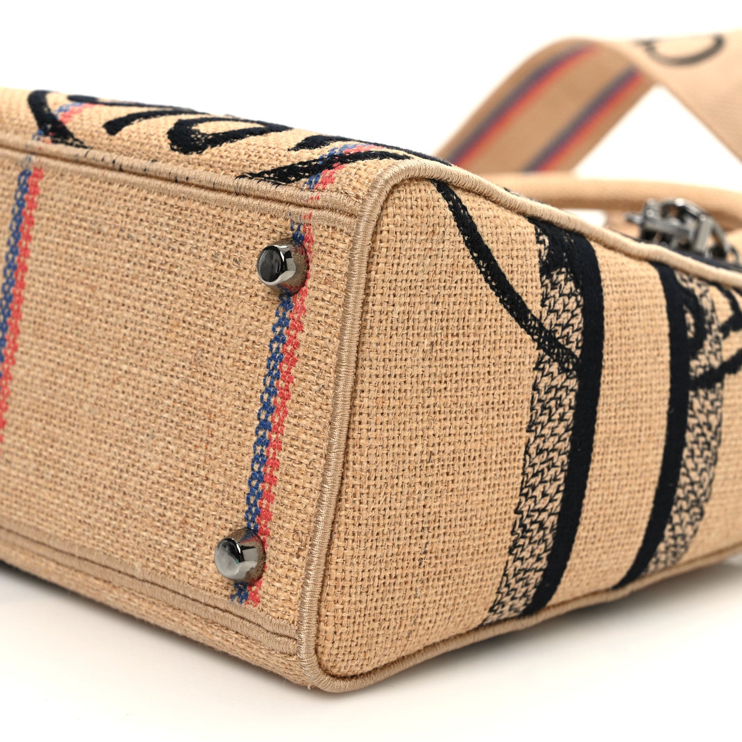 Christian Dior Canvas Jute Embroidered Medium Lady D-Lite Beige Multicolor 11 of 11