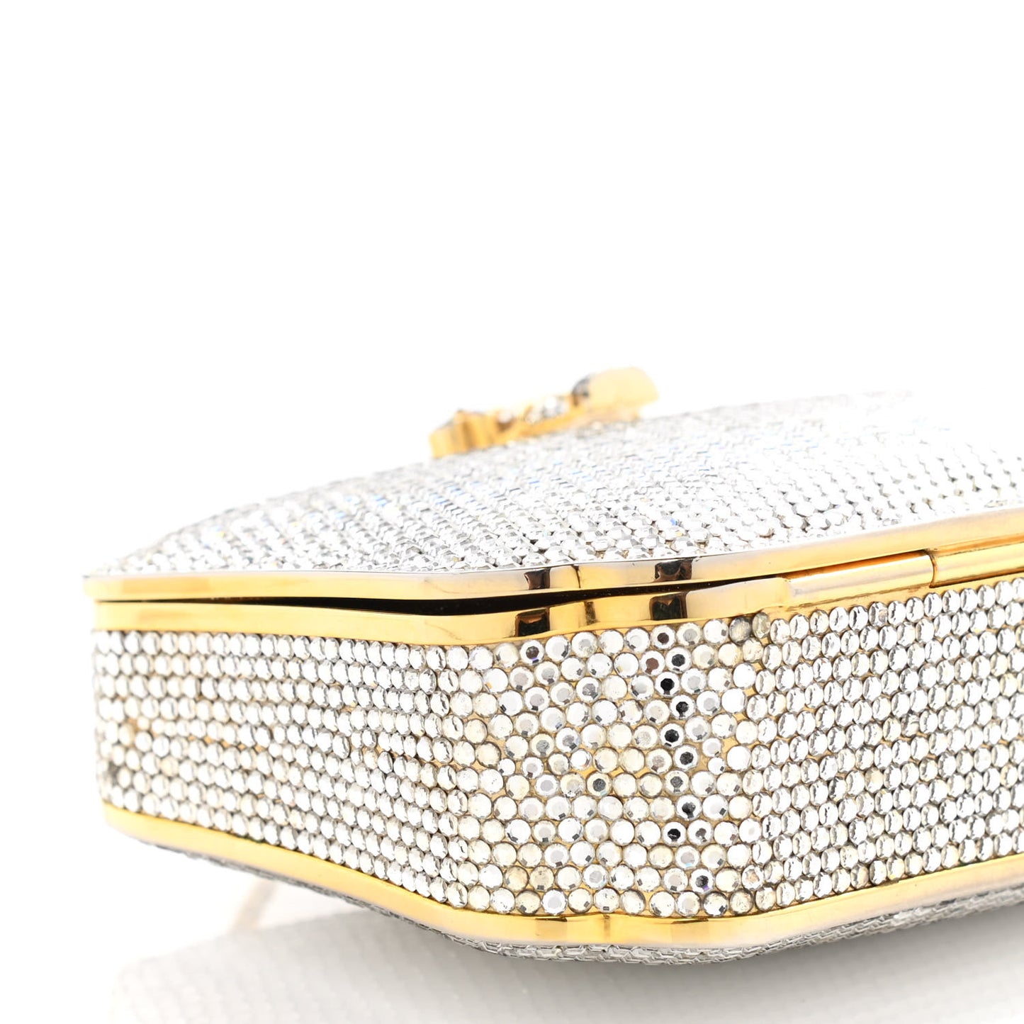 Crystal Minaudiere Clutch Gold Silver
