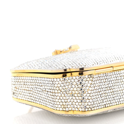 Judith Leiber Crystal Minaudiere Clutch Gold Silver 6 of 11