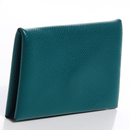 Hermes Epsom Calvi Card Case Malachite 3 of 8