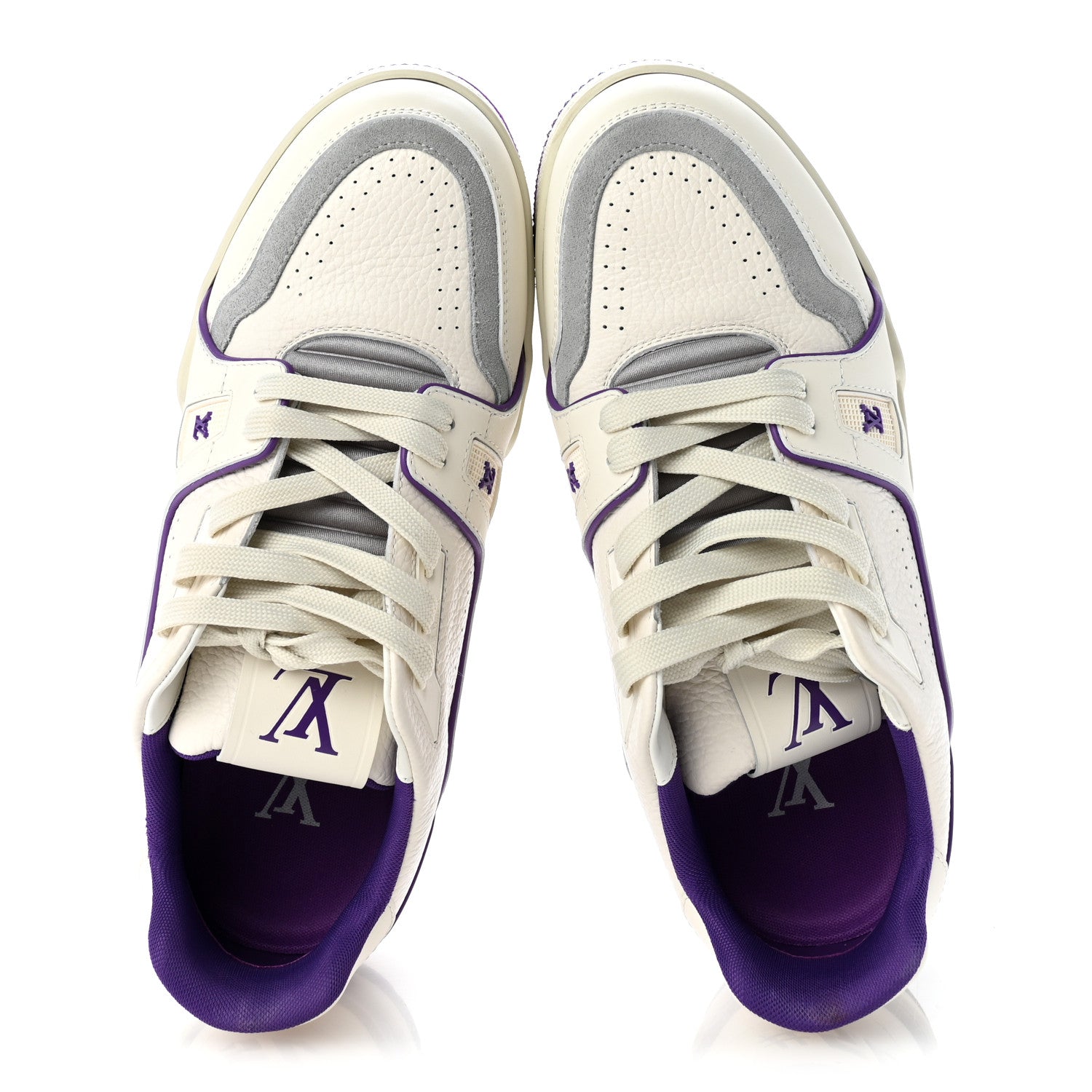 Louis Vuitton Calfskin Womens LV Trainer Sneakers 39 Purple 2 of 10