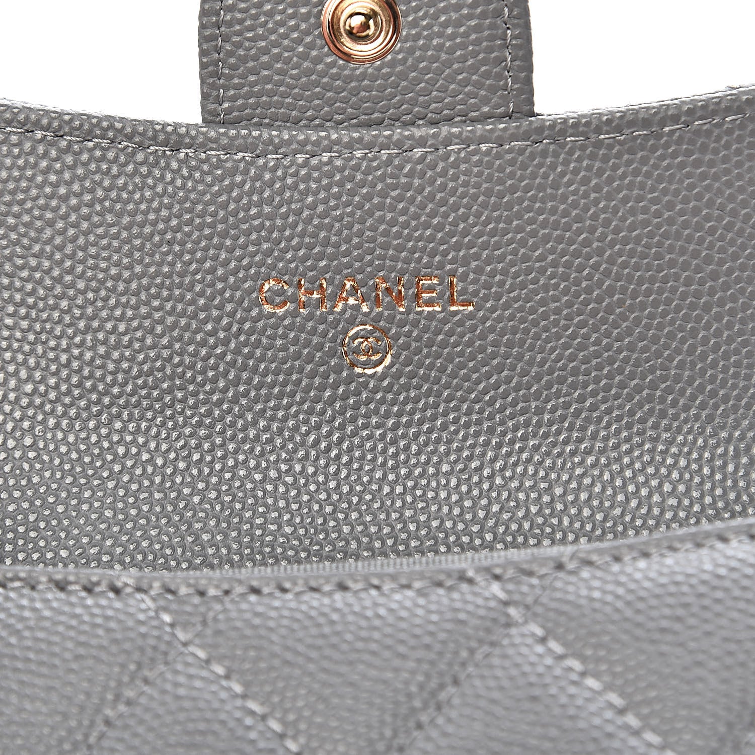 Chanel Caviar Quilted Flap Card Holder Wallet Dark Grey 6 of 8