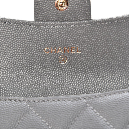 Chanel Caviar Quilted Flap Card Holder Wallet Dark Grey 6 of 8