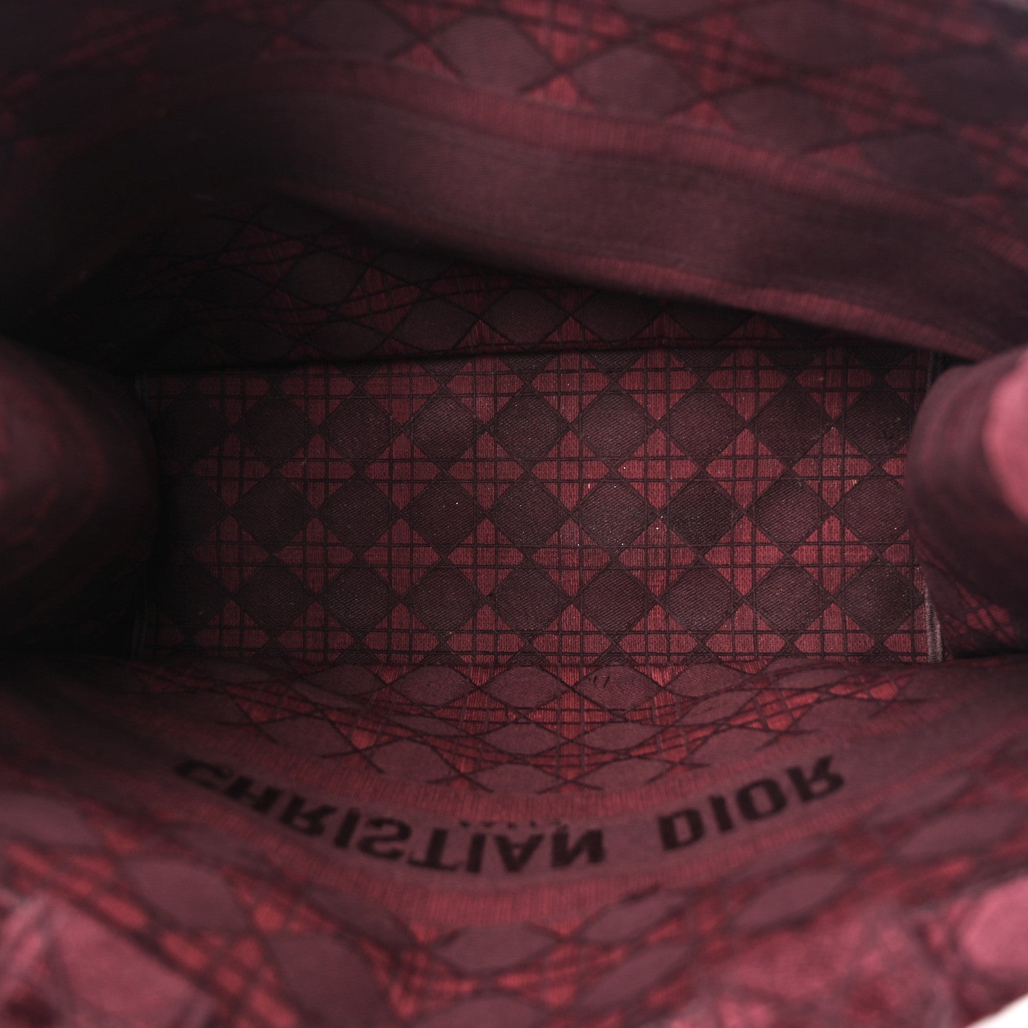 Christian Dior Velvet Cannage Large Book Tote Burgundy 5 of 13