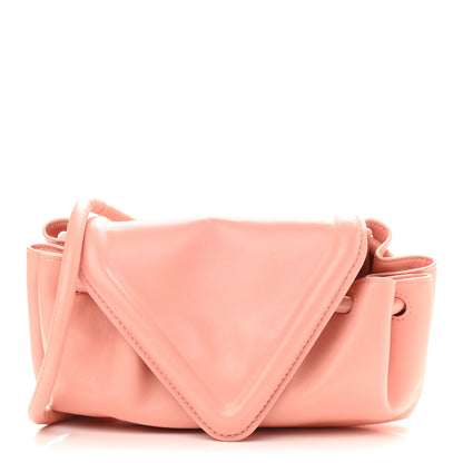 Bottega Veneta Lambskin Small Beak Triangle Flap Shoulder Bag Peachy Silver 1 of 8