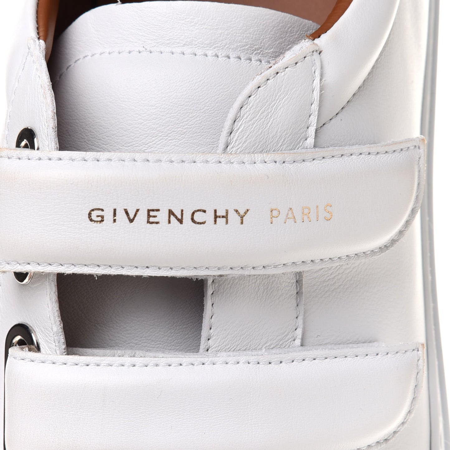 Calfskin Velcro Strap Mens Urban Street Sneakers 44 White