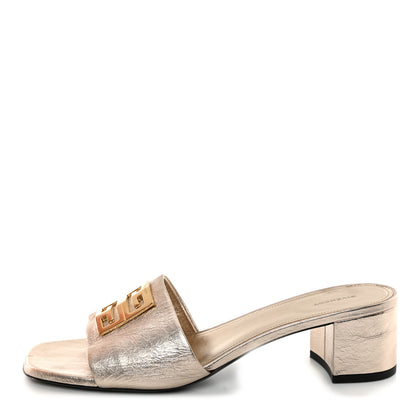 Givenchy Laminated Calfskin 4G Logo Mule Sandals 40 Dusty Golden 1 of 10