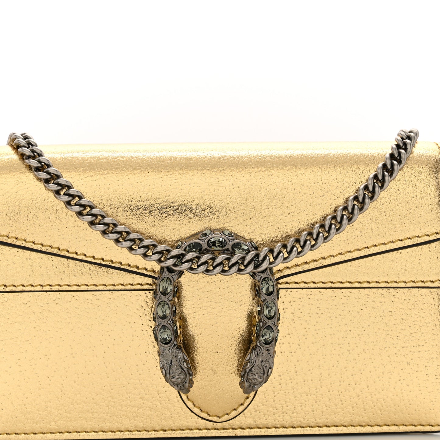 Metallic Calfskin Super Mini Dionysus Shoulder Bag Gold