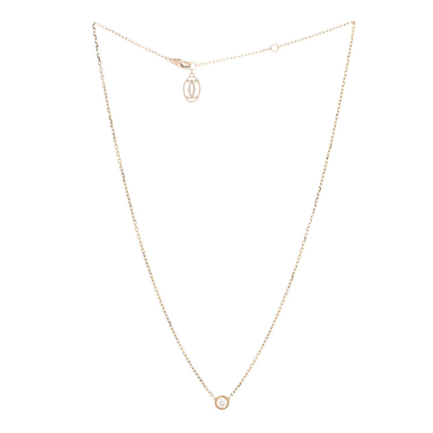 Cartier 18K Yellow Gold Diamond LM D'Amour Pendant Necklace 2 of 7