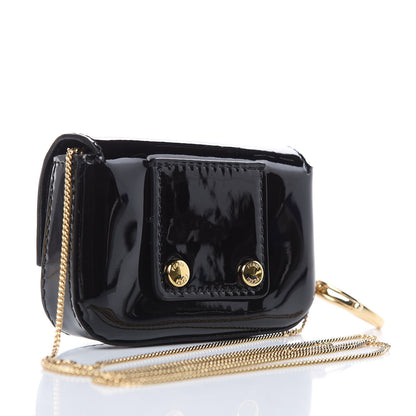 Fendi Vitello Vernice Mou Nano Baguette Belt Charm Black 3 of 6