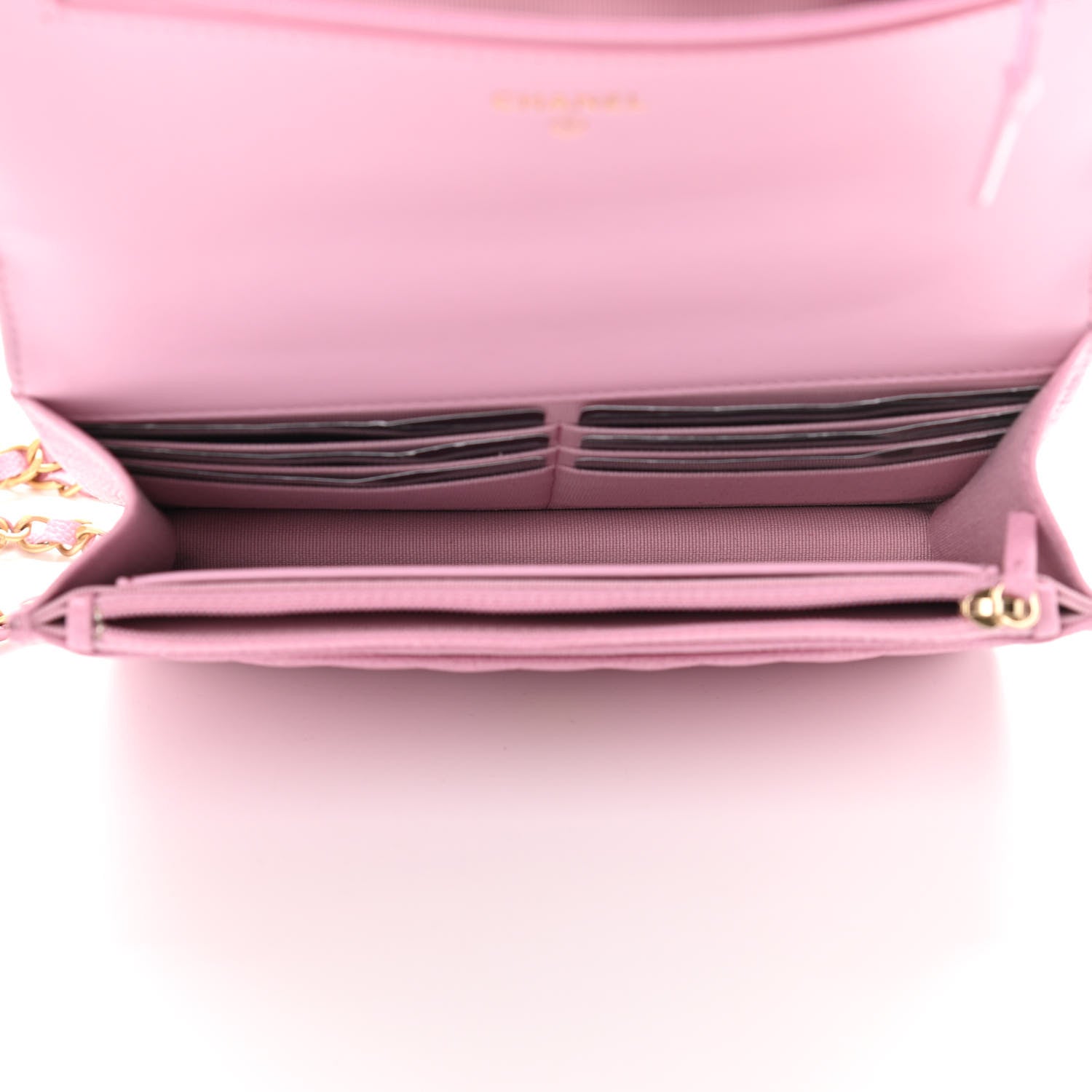 Chanel Shiny Caviar Quilted Pick Me Up Wallet On Chain WOC Pink 5 of 12
