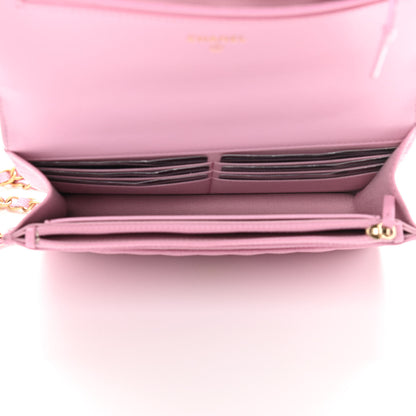 Chanel Shiny Caviar Quilted Pick Me Up Wallet On Chain WOC Pink 5 of 12