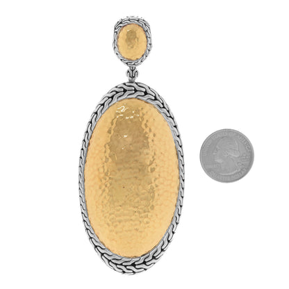 John Hardy Sterling Silver 22K Yellow Gold Palu Oval Pendant 2 of 5