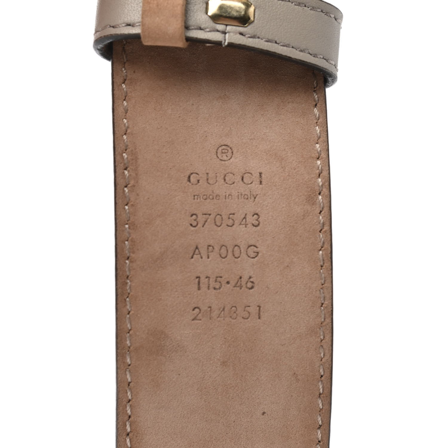 Gucci Moon Calfskin Interlocking G 37mm Belt 115 46 Storm Grey 3 of 8